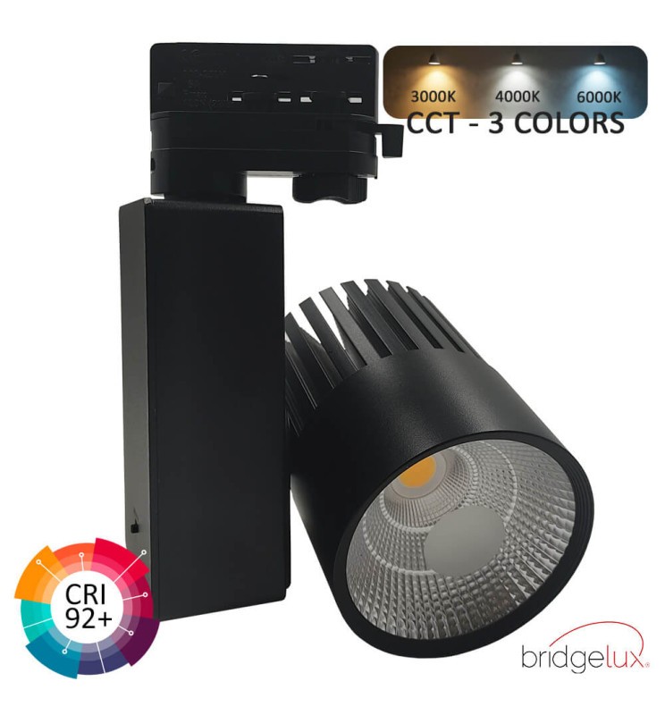 LED-3-Phasen-Schienenstrahler 40W schwarz