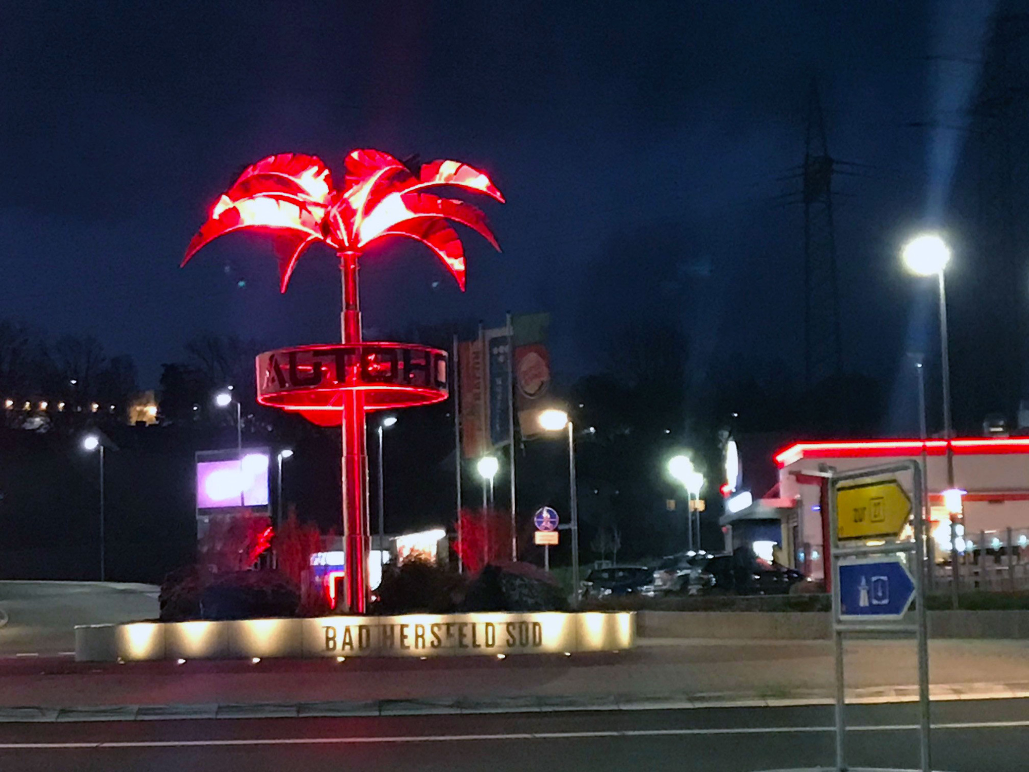 Autobahnraststätte Bad Hersfeld Beleuchtung